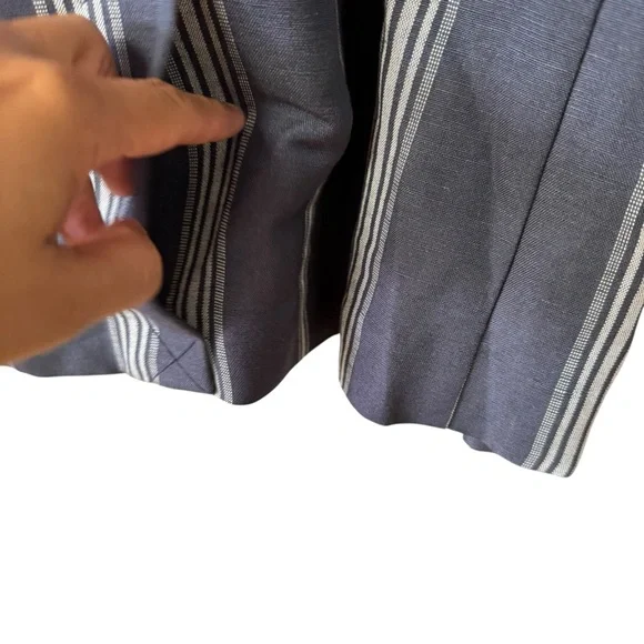 Lane Bryant The Bryant Linen Blend Blazer Jacket Plus Size 22 Blue Academia Work - Picture 9 of 11